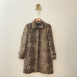 J Crew Double Snow Leopard Top Coat Car Coat 4